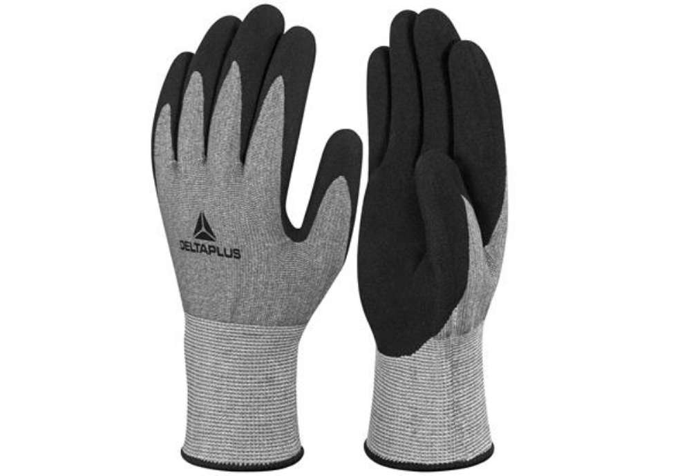 Immagine di Guanti antitaglio Venicut F01- maglia Xtrem Cut - palmo in nitrile - taglia 08 - grigio - Deltaplus