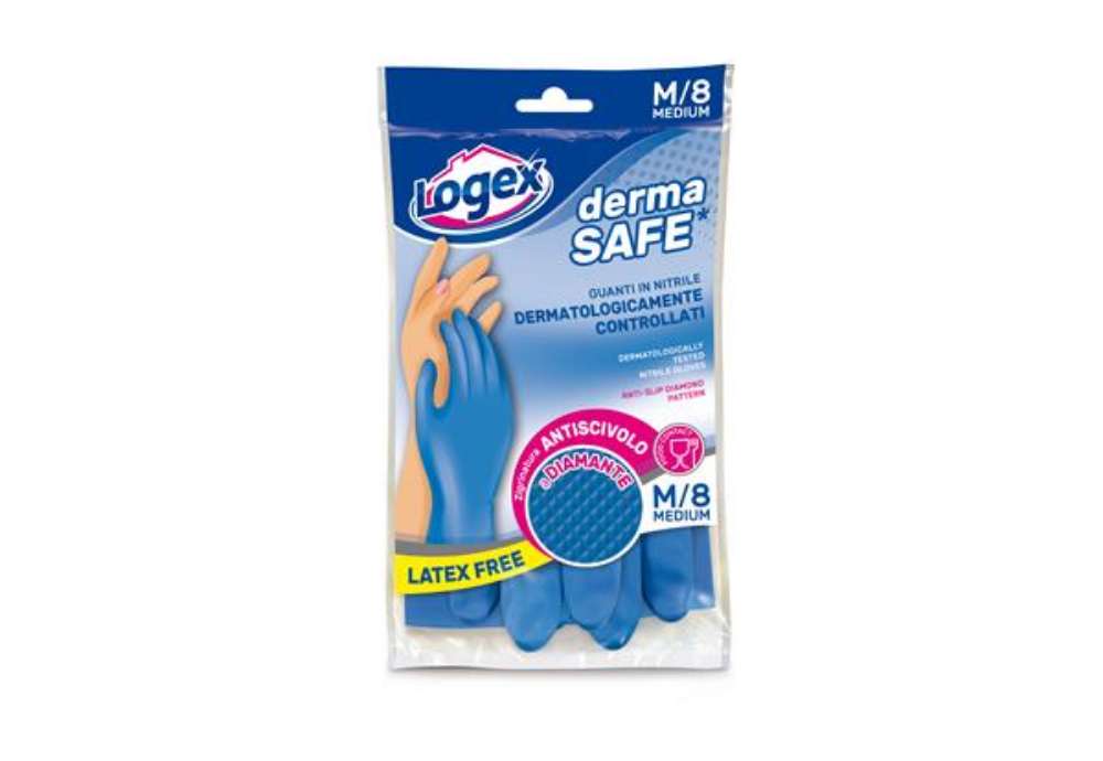 Immagine di Guanti in nitrile Dermasafe - taglia M - blu - Logex Professional