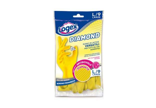 Immagine di Guanti in lattice Diamond - taglia L - giallo - Logex Professional