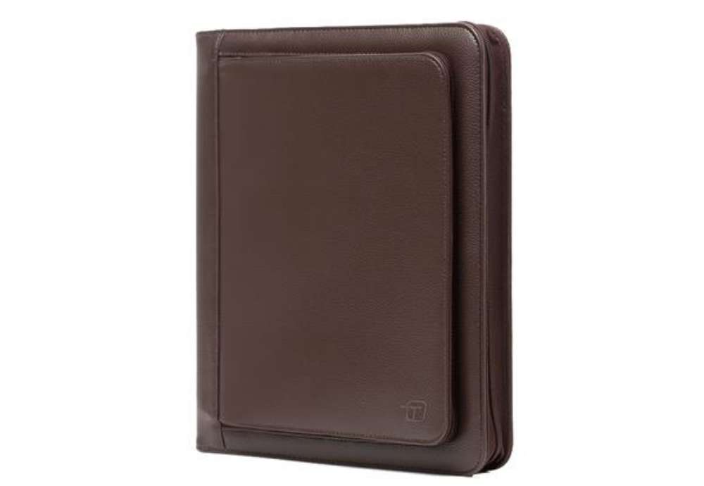 Immagine di Portablocco Office - ecopelle - con zip - 26x34 cm - marrone - InTempo