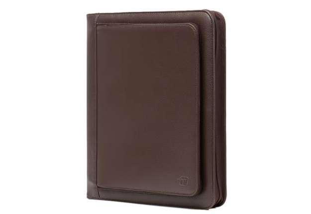Immagine di Portablocco Office - ecopelle - con zip - 26x34 cm - marrone - InTempo