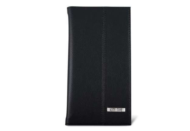 Immagine di Portabiglietti da visita Professional - similpelle - nero - 12,5x23,5 cm - City Time