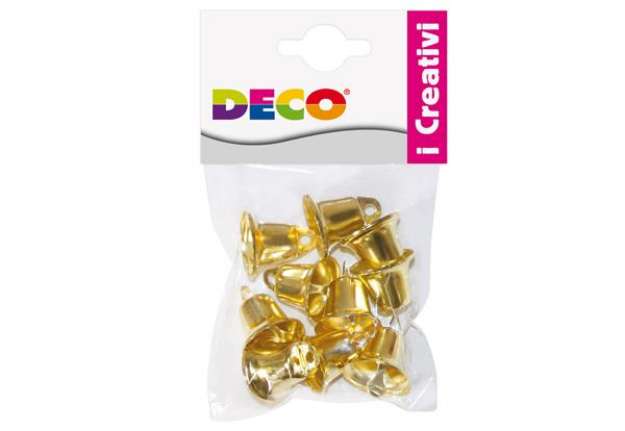 Immagine di Campanellini - dim. 22 mm - in metallo - oro - Deco - conf. 10 pezzi