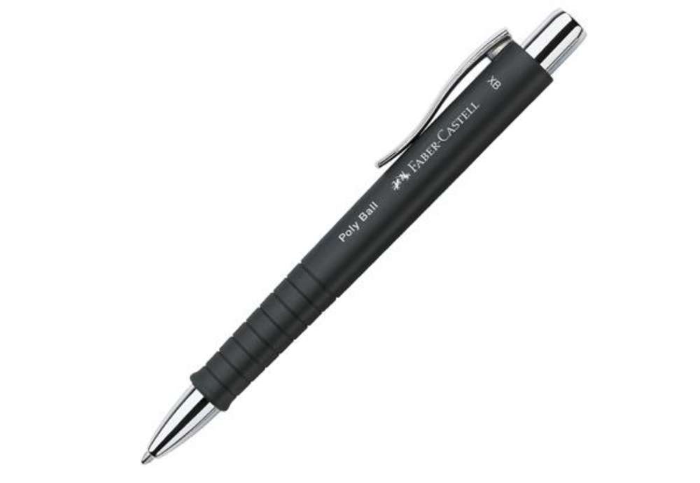 Immagine di Penna a sfera a scatto Poly Ball - Punta 0,7 mm - fusto nero - Faber-Castell