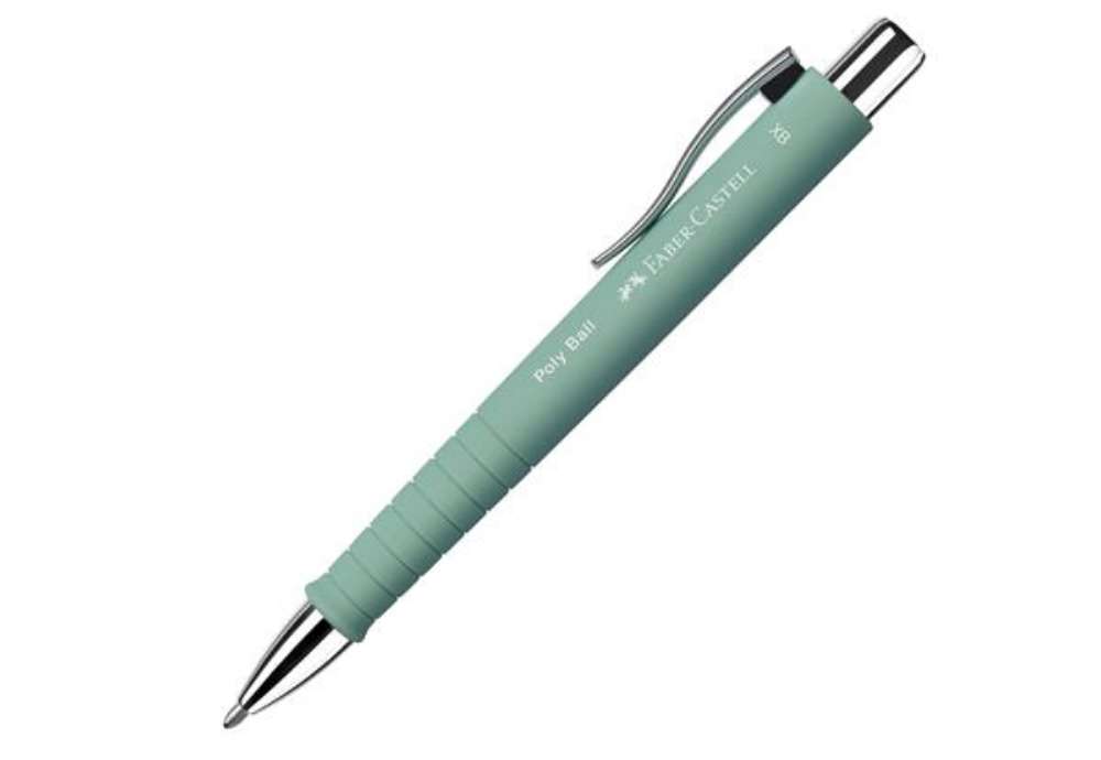 Immagine di Penna a sfera a scatto Poly Ball - Punta 0,7 mm - fusto verde menta - Faber-Castell