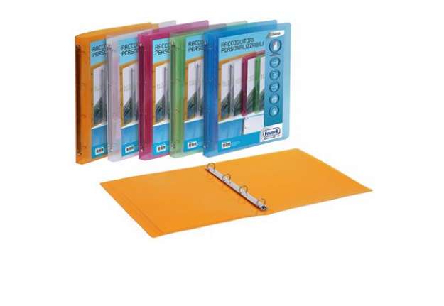 Immagine di Raccoglitore personalizzabile Lumina - 4 anelli tondi 15 mm - 22 x 30 cm – PP - colori assortiti - F