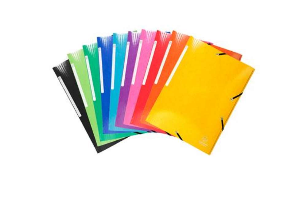 Immagine di Cartella 3 lembi con elastico angolare Iderama - A4 - dorso 3,5cm - 10 colori assortiti - Exacompta