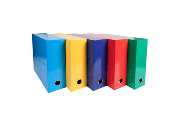 Immagine di Scatola progetto Iderama - 5 colori assortiti classici - dorso 90mm - 25x33cm - Exacompta