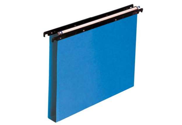 Immagine di Cartella sospesa Cartesio PP - cassetto - PPL - interasse 39 cm - fondo U - 37 x 25 cm - blu - Berte