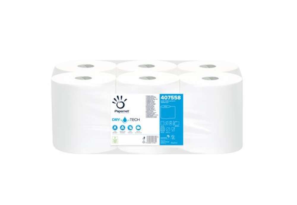 Immagine di Asciugamani in rotolo Autocut DryTech - 2 veli - goffratura micro - 18 gr - 20 cm  x 100 mt - diamet