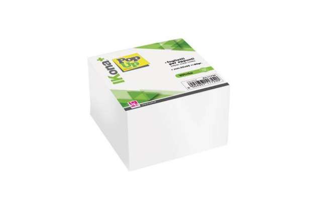 Immagine di Foglietti Cubo - collato su un lato - bianco - 9,5 x 9,5 cm - 700 fogli - IKona+