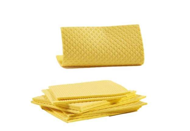 Immagine di Pannospugna Aquos - 18 x 20 cm - giallo - Perfetto - pack 10 pezzi