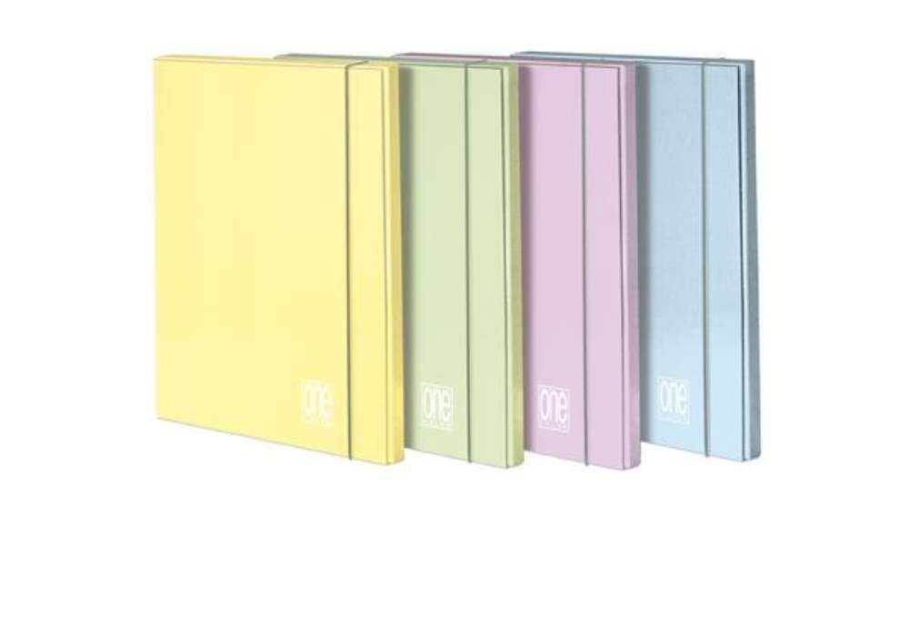 Immagine di Cartella 3 lembi con elastico One Color - A4 - dorso 1 cm - colori assortiti pastello - Blasetti
