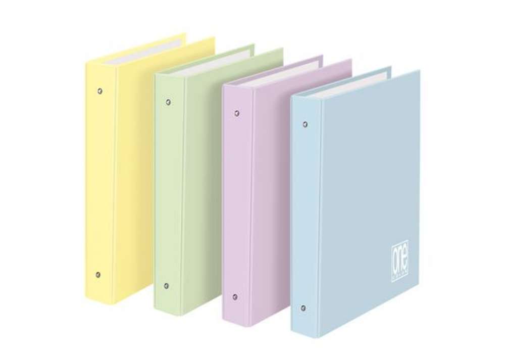 Immagine di Raccoglitore One Color - A4 - 4 anelli tondi 30 mm - dorso 4 cm - colori assortiti pastello - Blaset