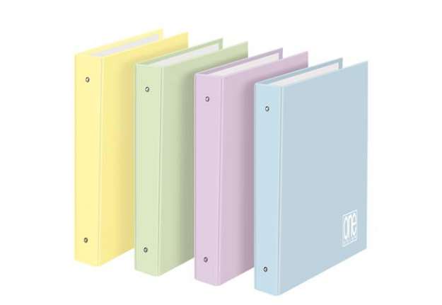 Immagine di Raccoglitore One Color Pastel - A4 - 26 x 32 cm - dorso 4 cm - 4 anelli 30 mm - colori assortiti - B