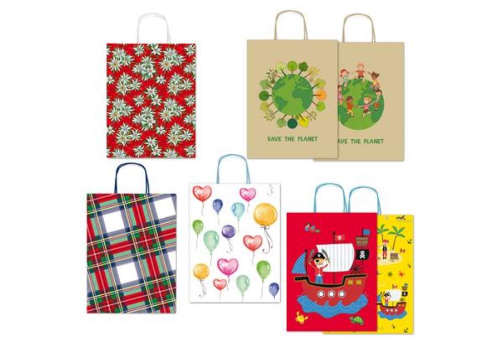 Immagine di Shoppers - con manici - 26x34,5 cm - fantasie assortite - Rex Sadoch
