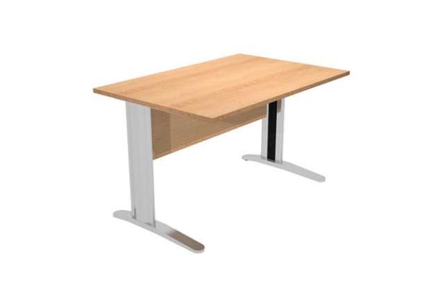 Immagine di Scrivania Easy fianchi verniciati effetto cromato - lineare - 120 x 80 x 72 cm - faggio