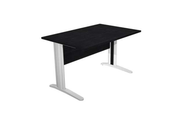 Immagine di Scrivania Easy fianchi verniciati effetto cromato - lineare - 120 x 80 x 72 cm - nero venato frassin