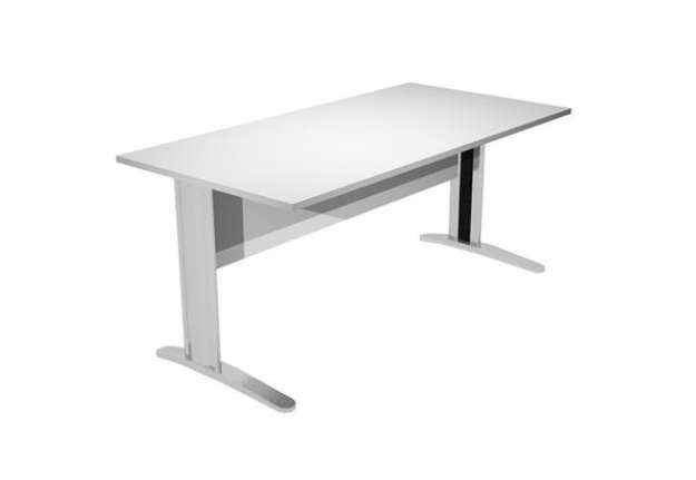 Immagine di Scrivania Easy fianchi verniciati effetto cromato - lineare - 120 x 80 x 72 cm - grigio