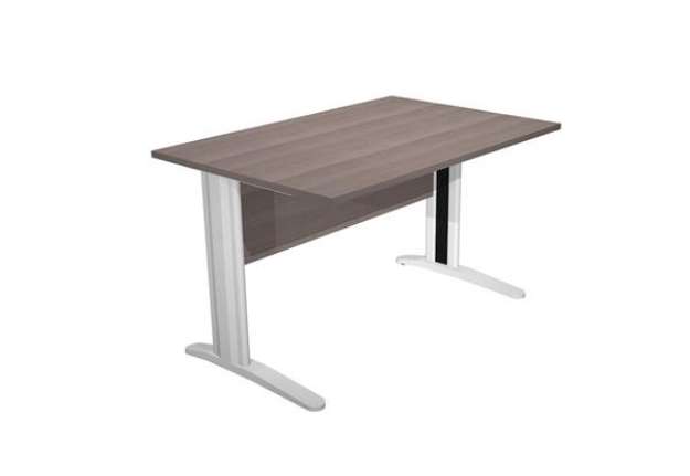 Immagine di Scrivania Easy fianchi verniciati effetto cromato - lineare - 120 x 80 x 72 cm - frassino toscano