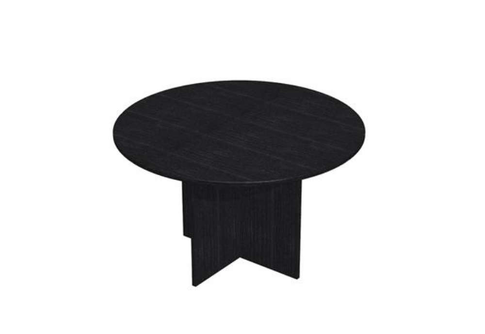 Immagine di Tavolo riunione Easy - 4 posti - diametro 120 cm - altezza 72 cm - nero venato