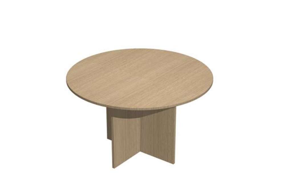 Immagine di Tavolo riunione Easy - 4 posti - diametro 120 cm - altezza 72 cm - rovere