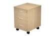 Immagine di Cassettiera Easy - 3 cassetti - con ruote - 41,8 x 52 x 59,5 cm - rovere