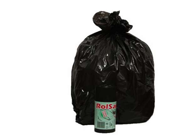 Immagine di Sacchi - 50 x 60 cm - 30 L - 16 micron - nero - Rolsac - conf. 20 pezzi