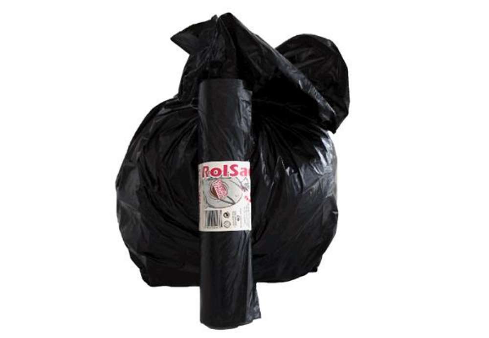 Immagine di Sacchi - 55 x 70 cm - 38 L - 19 micron - MDPE/HDPE - nero - Rolsac - conf. 30 pezzi