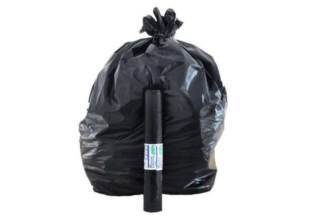 Immagine di Sacchi - 70 x 110 cm - 110 L - 22 micron - nero - Rolsac - conf. 10 pezzi