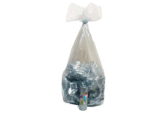 Immagine di Sacchi - 70 x 110 cm - 110 L - 22 micron - azzurro trasparente - Rolsac - conf. 10 pezzi