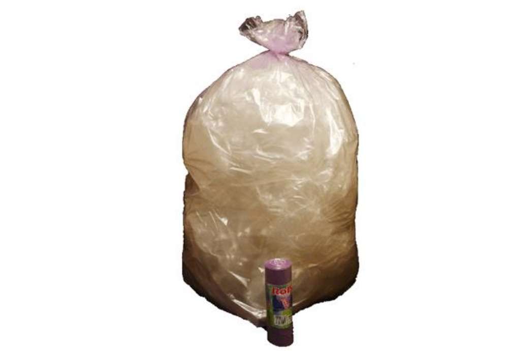 Immagine di Sacchi - 70 x 110 cm - 110 L - 22 micron - MDPE/HDPE - viola trasparente - Rolsac - conf. 10 pezzi