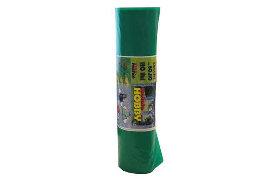 Immagine di Sacchi - 80 x 110 cm - 130 L - 46 micron - MDPE/HDPE - verde - Rolsac - conf. 10 pezzi