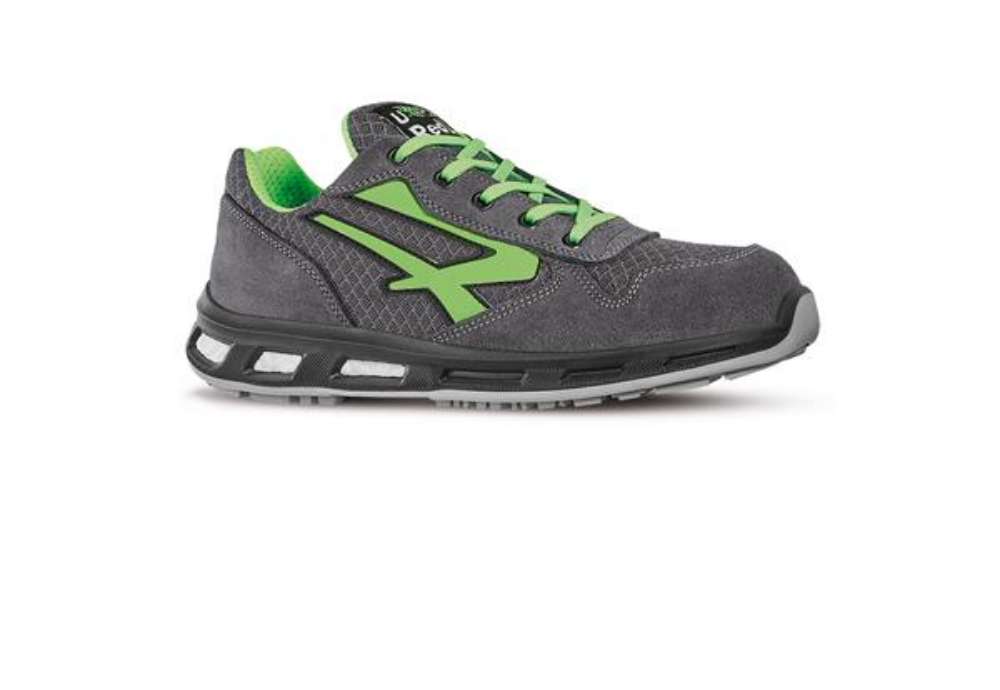 Immagine di Calzatura di sicurezza Point S1P SRC - nylon/pelle scamosciata - grigio/verde - taglia 38 - U-Power