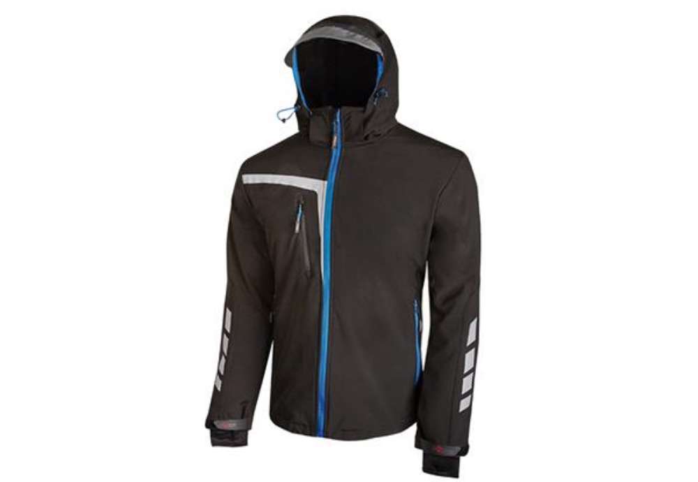 Immagine di Giacca da lavoro SoftShell Quick - nero/blu - taglia L - U-Power