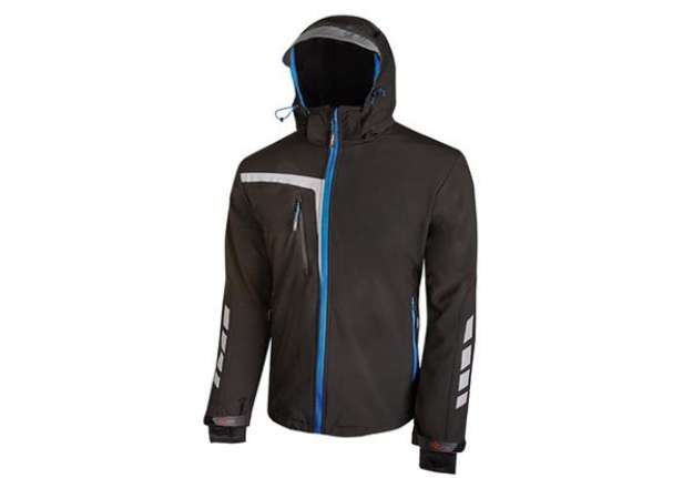 Immagine di Giacca da lavoro SoftShell Quick - nero/blu - taglia L - U-Power