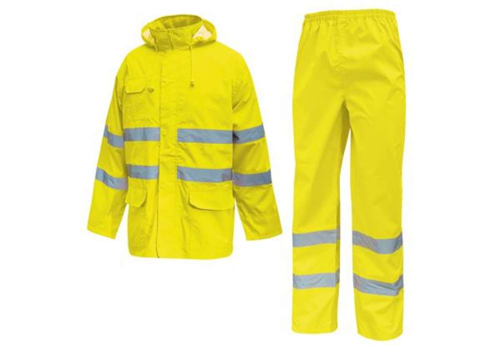 Immagine di Completo antipioggia alta visibilit? Cover - taglia L - giallo fluo - U-Power