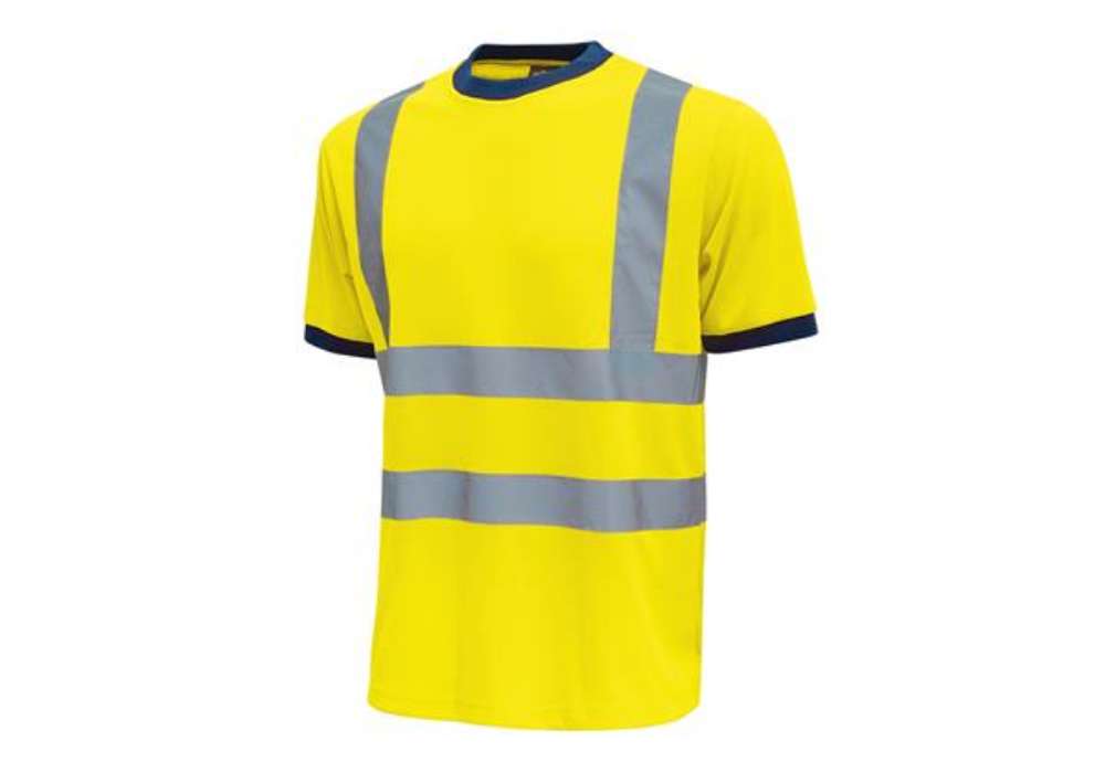 Immagine di T-shirt alta visibilità Glitter - taglia M - giallo fluo - U-Power - conf. 3 pezzi