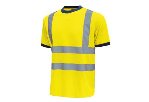 Immagine di T-shirt alta visibilità Glitter - taglia M - giallo fluo - U-Power - conf. 3 pezzi