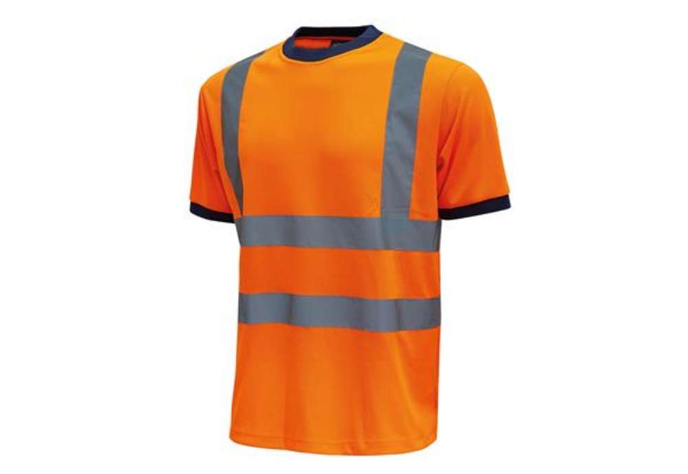 Immagine di T-shirt alta visibilità Glitter - taglia M - arancio fluo - U-Power - conf. 3 pezzi