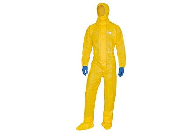 Immagine di Tuta di protezione Deltachem - taglia M - giallo - Deltaplus