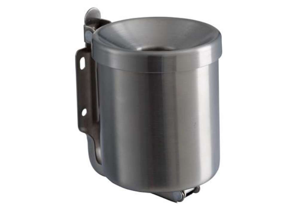 Immagine di Posacenere murale Nido - diametro 13,5 cm - H 11 cm - 0,5 L - acciaio inox - Medial