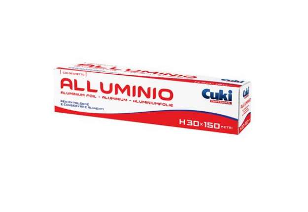 Immagine di Roll alluminio - astuccio con seghetto - H 30 cm x150 mt - Cuki Professional