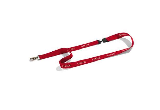 Immagine di Cordoncini portabadge stampa visitor - rosso - 44 cm - Durable - conf. 10 pezzi