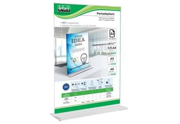 Immagine di Portadepliant con base a T - A4 - 21 x 30 cm - Lebez