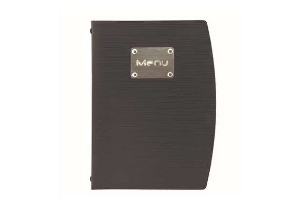 Immagine di Portamenù Rio - 1 inserto doppio - A5 - 18 x 23,5 cm - nero - Securit