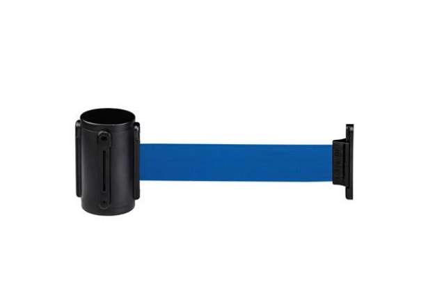 Immagine di Segnapercorso murale Alfa Mural - nero - diametro 6 cm - con nastro blu da 200 cm - Medial