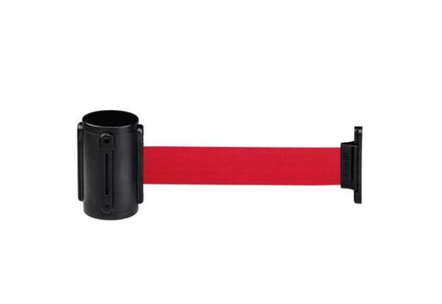 Immagine di Segnapercorso murale Alfa Mural - nero - diametro 6 cm - con nastro rosso da 200 cm - Medial