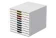 Immagine di Cassettiera 10 cassetti colorati varicolor - bianco ghiaccio - 2,5cm - Durable