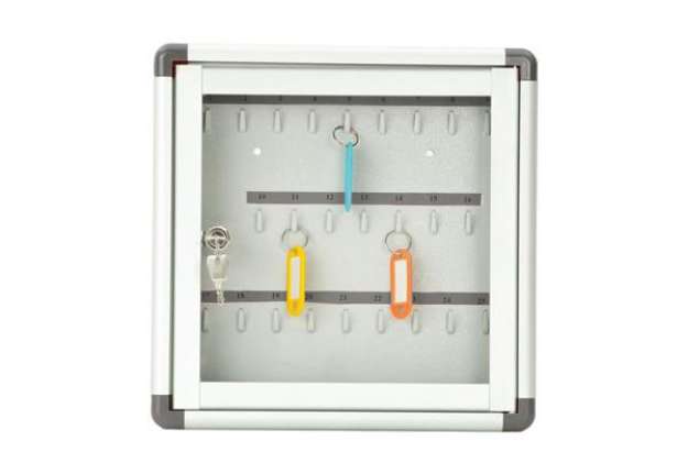 Immagine di Bacheca murale portachiavi - 25 posti - 30 x 30 cm - Metalplus